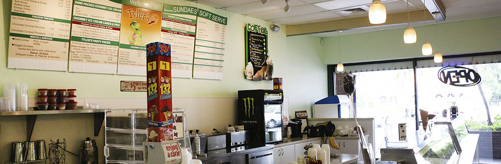 photo of inside of ice cream shop counter