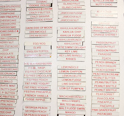photo of Tyler's ice cream menu