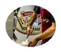 photo of man making ice cream by hand from scratch